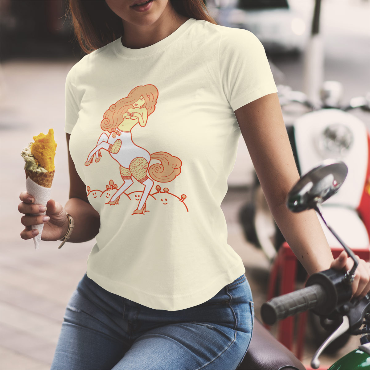 T Shirt Women Cute Fantasy Centaur Girl Yellow